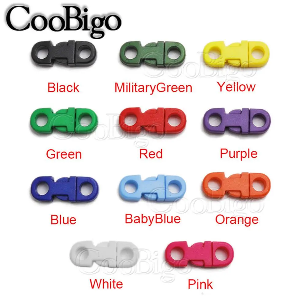 50pcs Mini Side Release Buckle Plastic Safety Clasp Webbing Pet Collar Paracord Bracelet Outdoor Bags DIY Accessories 5mm Hole