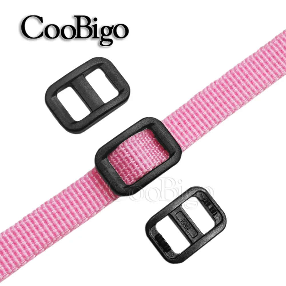 50pcs 10mm Plastic Tri-Glides Slider Buckle Sliplock Colorful Adjustable Webbing Outdoor Backpack Strap Pet Collar Accessories