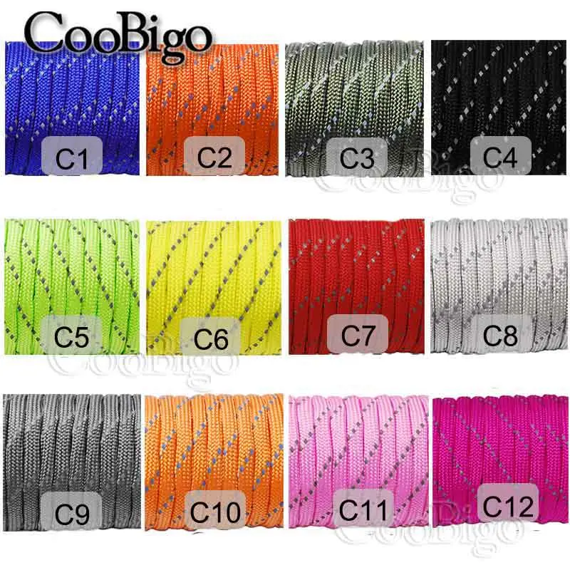 20ft-328ft Reflective Paracord Rope Dia.4mm for Survival Parachute Cord Lanyard Camping Climbing Camping Rope Hiking Clothesline