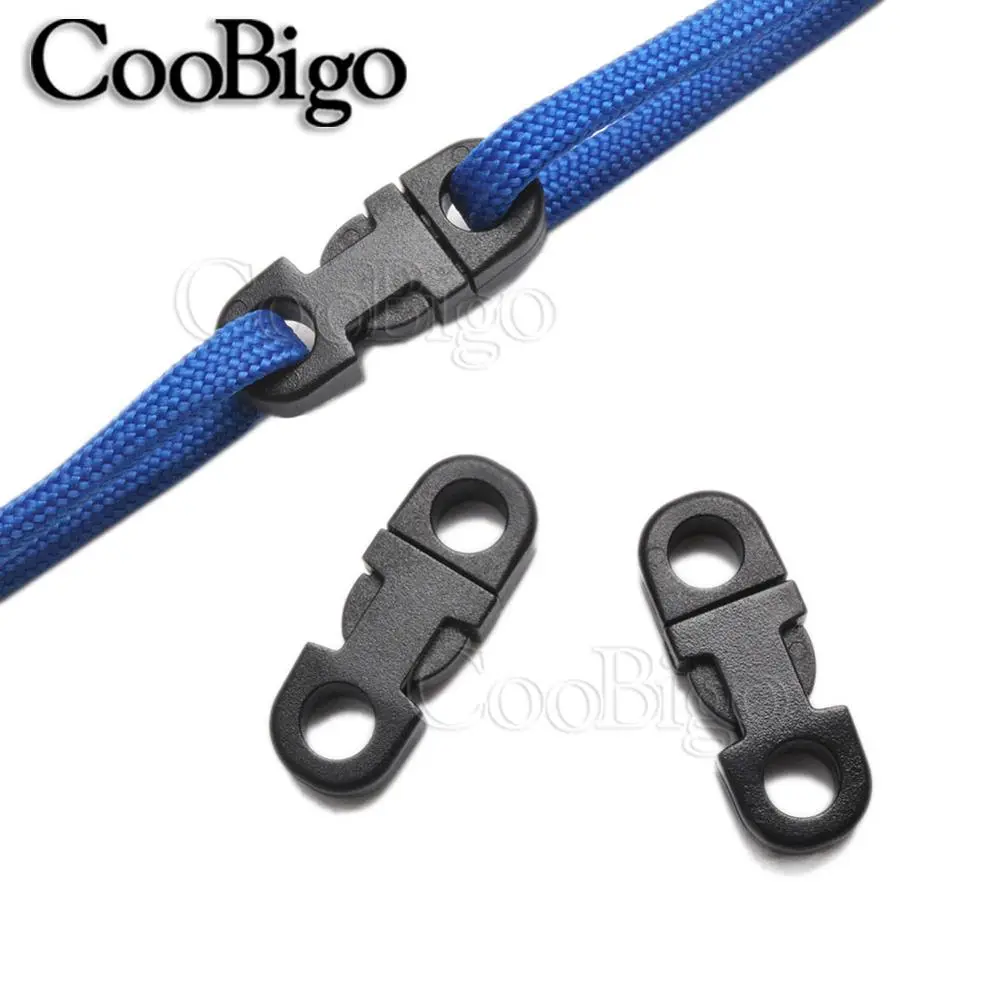 50pcs Mini Side Release Buckle Plastic Safety Clasp Webbing Pet Collar Paracord Bracelet Outdoor Bags DIY Accessories 5mm Hole