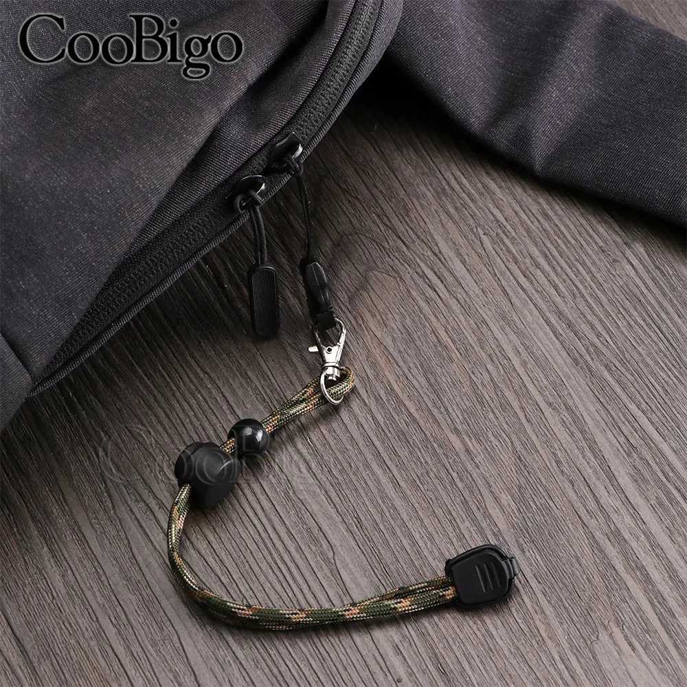 50pcs Zip Puller Cord End Clip Rope Clamp Tether Tip Paracord Lanyard Clasp for Outdoor Backpack Sportswear Shoes Lace Plastic