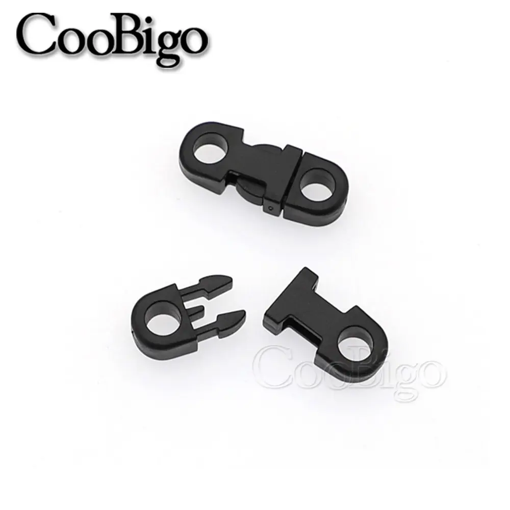 50pcs Mini Side Release Buckle Plastic Safety Clasp Webbing Pet Collar Paracord Bracelet Outdoor Bags DIY Accessories 5mm Hole