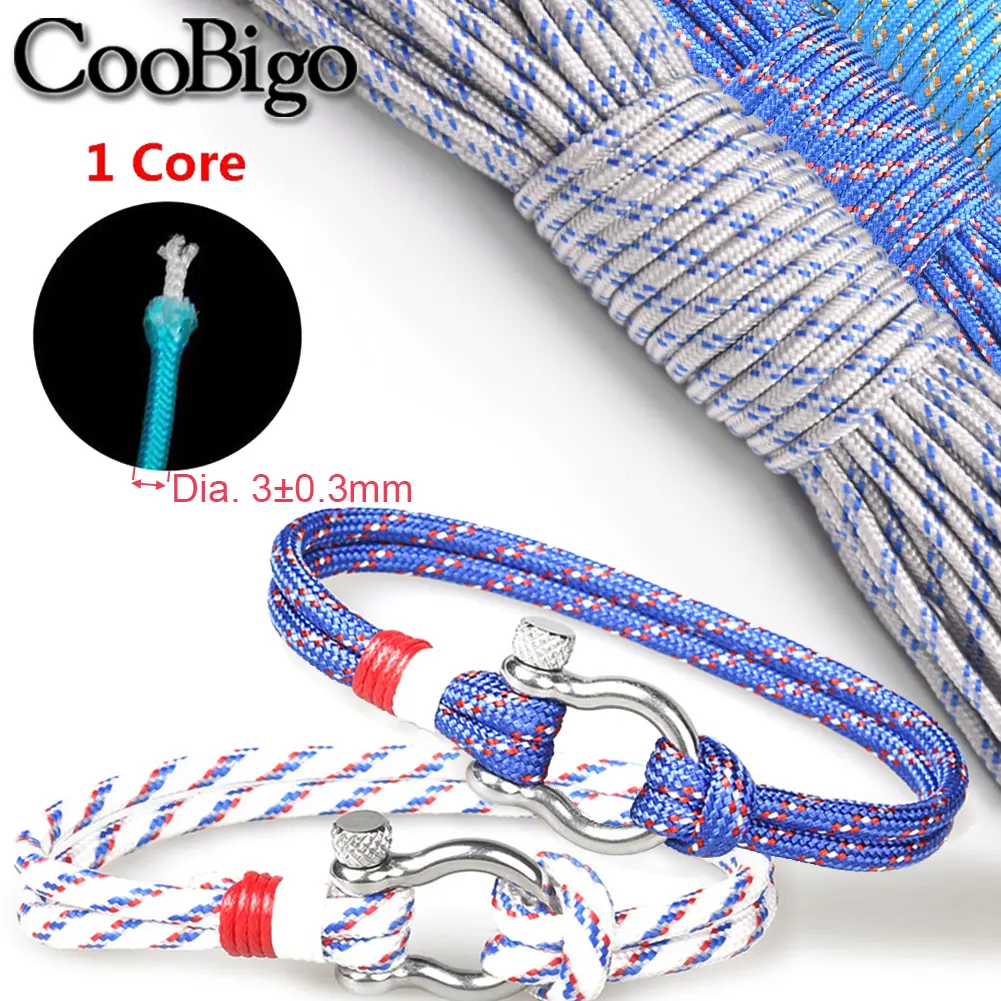 3mm Paracord 350 Parachute Cord Outdoor Hiking Camping Survival Bracelet Rope Dog Collar Lanyard Accessories One Core 100/328ft