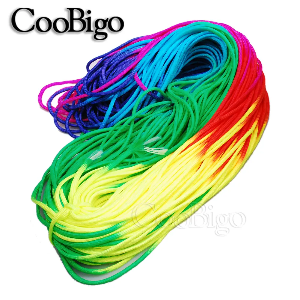 3-100Meters 4mm Rainbow Rope 550 Parachute Cord Outdoor Climbing Camping Survival Equipment Paracord Bracelet DIY Accessories