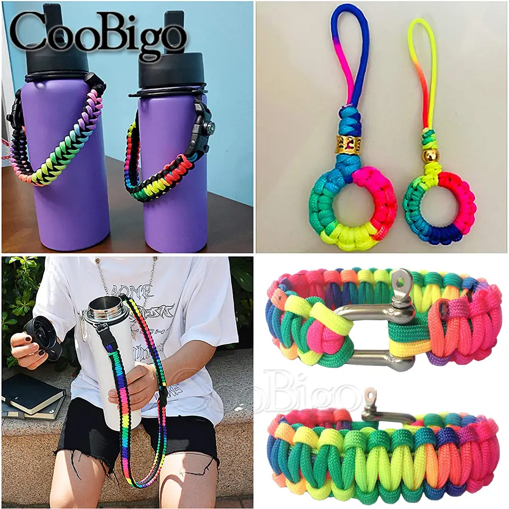 3-100Meters 4mm Rainbow Rope 550 Parachute Cord Outdoor Climbing Camping Survival Equipment Paracord Bracelet DIY Accessories