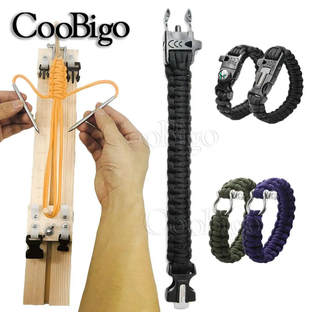 Paracord Bracelet Maker Weaving Board Knitting Tool Braiding Kit DIY Wristband Craft Accessories Wooden