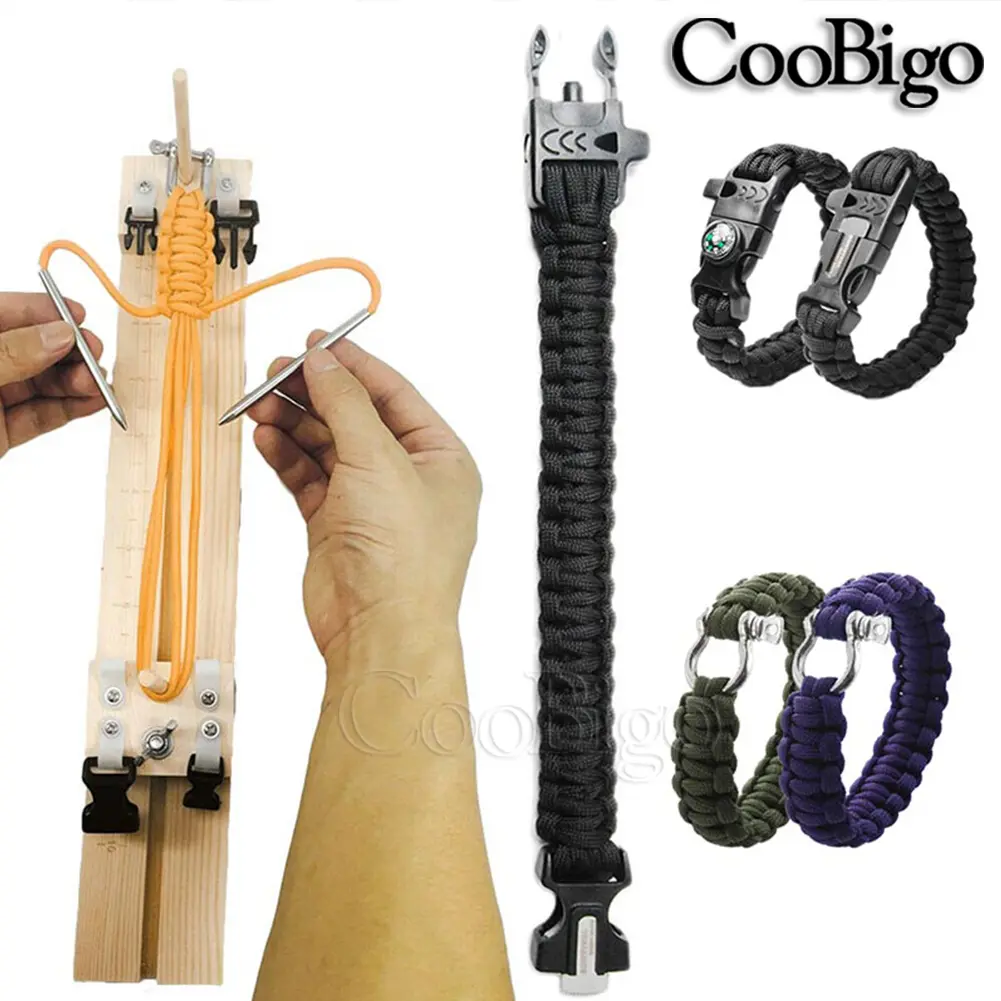 Paracord Bracelet Maker Weaving Board Knitting Tool Braiding Kit DIY Wristband Craft Accessories Wooden