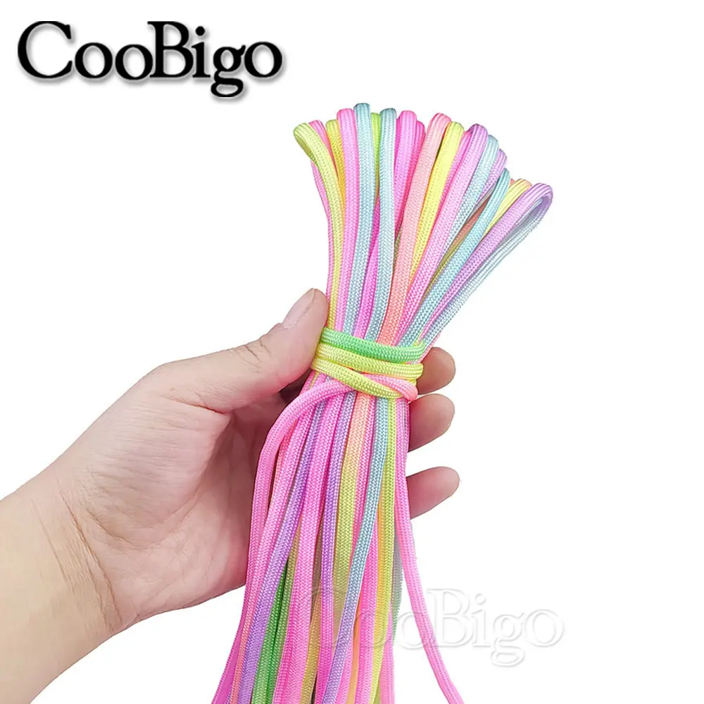 4mm Light Rainbow Paracord Rope 550 Parachute Cord 7 Strand Core Mil Spec Type III Outdoor Climb Camping Tent Survival Bracelet