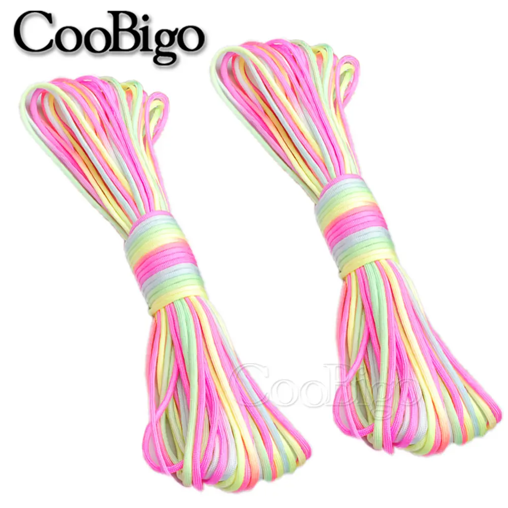 4mm Light Rainbow Paracord Rope 550 Parachute Cord 7 Strand Core Mil Spec Type III Outdoor Climb Camping Tent Survival Bracelet