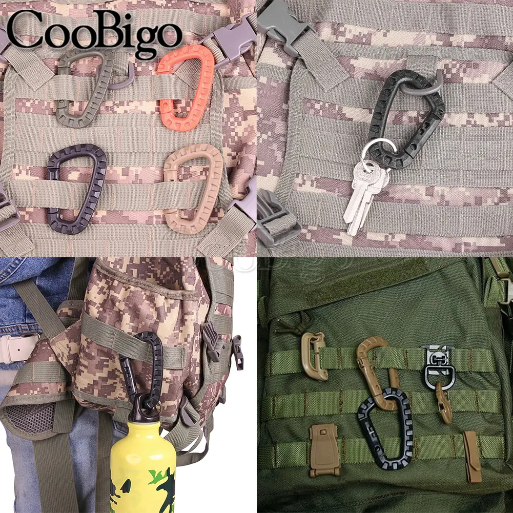 1pcs Plastic Carabiner Snap Clip Hook D-ring Buckle Keychain Webbing Outdoor Molle Tactical Backpack Strap DIY Accessories