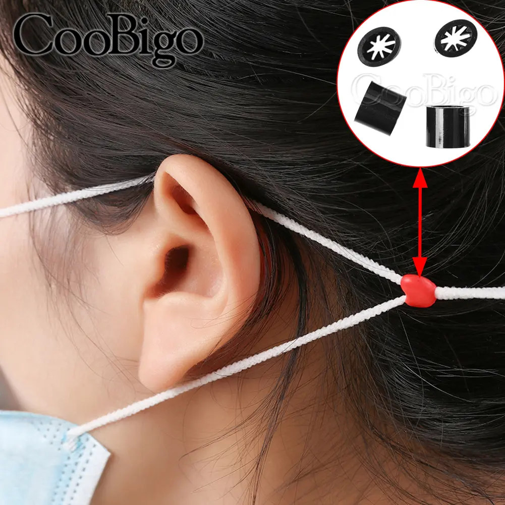 50pcs Plastic Wristbands Closure Cord Lock Toggle Clip Stopper Lanyard Rope Masks Elastic Party DIY Accessories