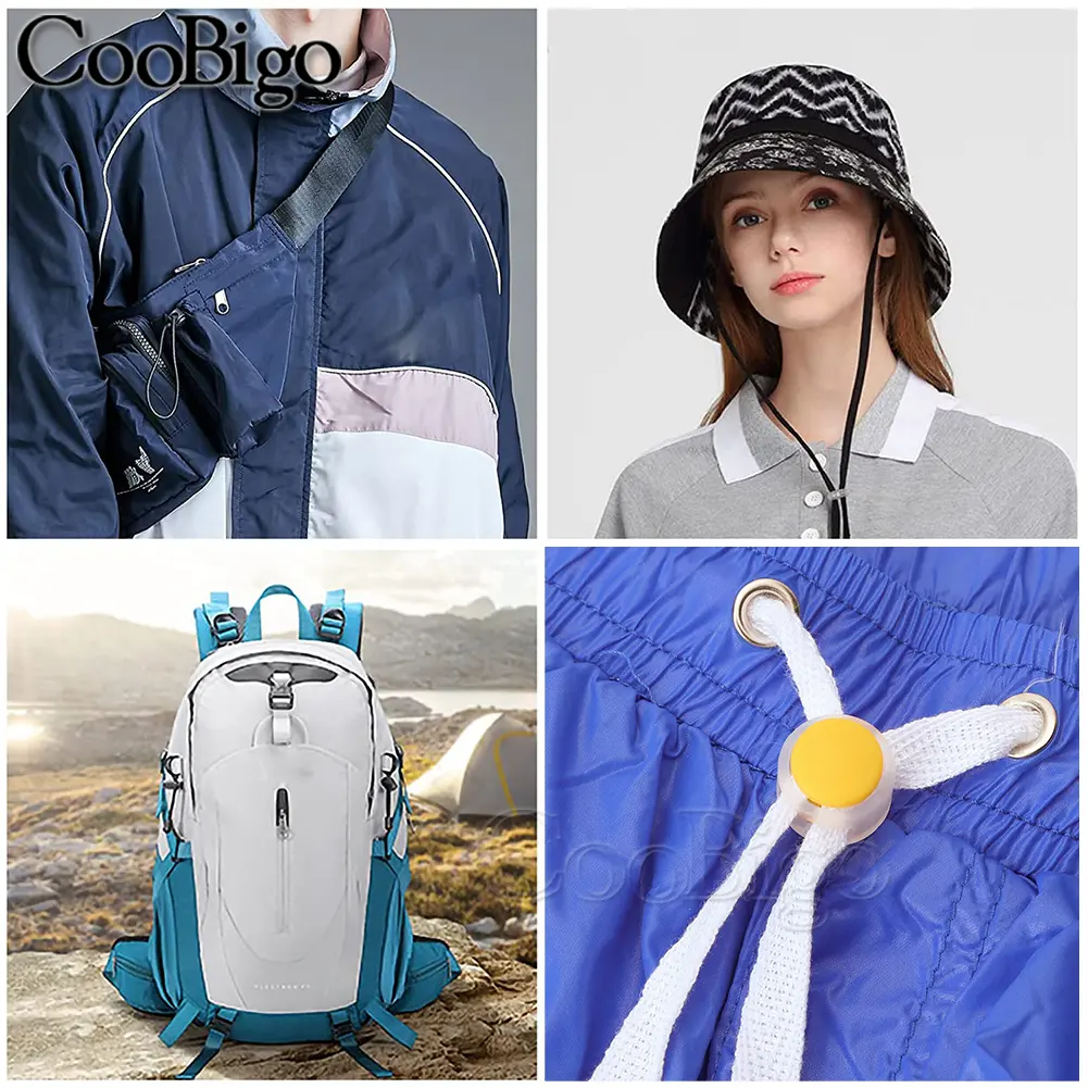 Plastic Cord Lock Stopper Transparent Spring Toggle Clip Hat Clothes Shoelace Clamp Backpack Lanyard DIY Craft Accessories 10pcs