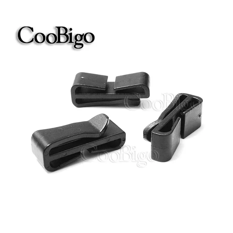 5pcs Strap Clip Band Clamp Webbing Slip Keeper Belt Loop Slider Buckle for Outdoor Tactical Molle Backpack Parts Plastic Black
