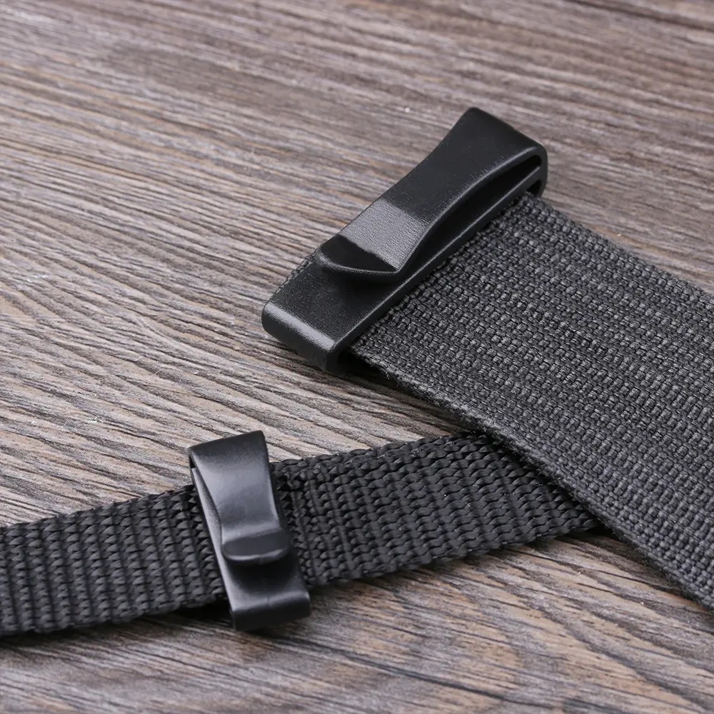 5pcs Strap Clip Band Clamp Webbing Slip Keeper Belt Loop Slider Buckle for Outdoor Tactical Molle Backpack Parts Plastic Black