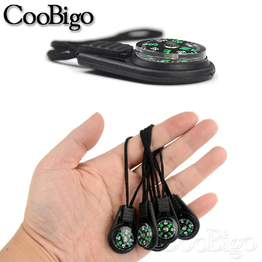 Mini Compass Portable Navigation Guide North Decor Backpack Paracord Bracelet Watch Accessories Survival Pocket Tools 10pcs