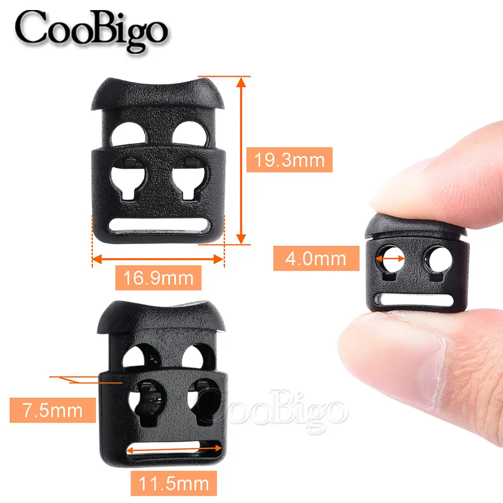 Plastic Cord Lock End Stopper Clip Spring Toggle Rope Clamp Clasp DIY Outdoor Bag Shoelace Sportswear Hat Accessories 10pcs
