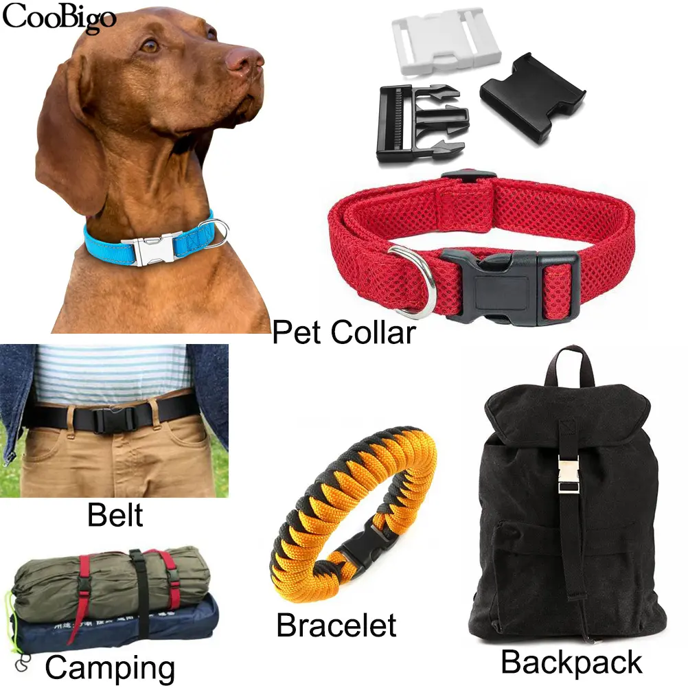 5pcs Plastic Webbing Buckle Side Release Buckles Adjustable Paracord Bracelet Pets Collar Belt Outdoor Backpack Strap Accessory