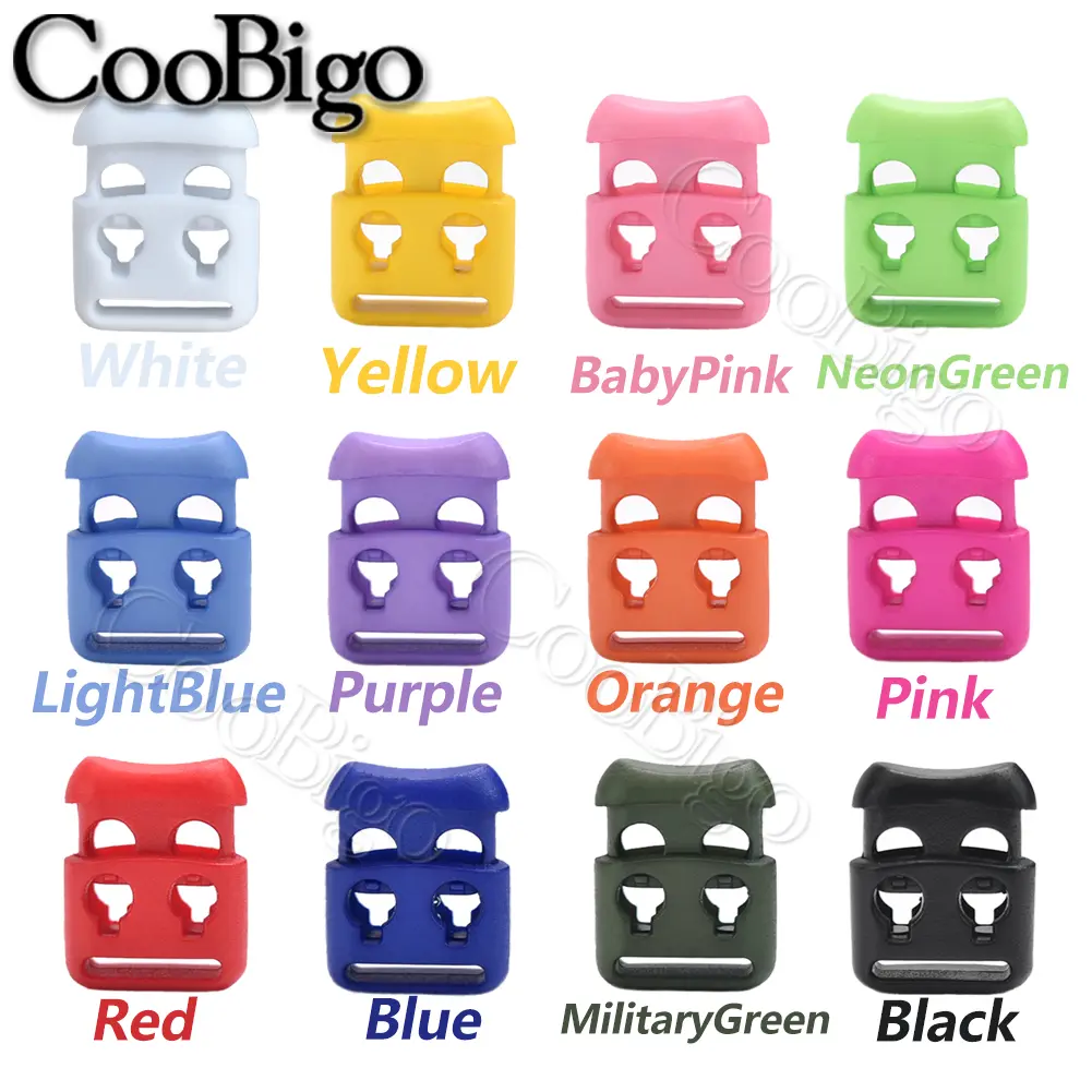 Plastic Cord Lock End Stopper Clip Spring Toggle Rope Clamp Clasp DIY Outdoor Bag Shoelace Sportswear Hat Accessories 10pcs