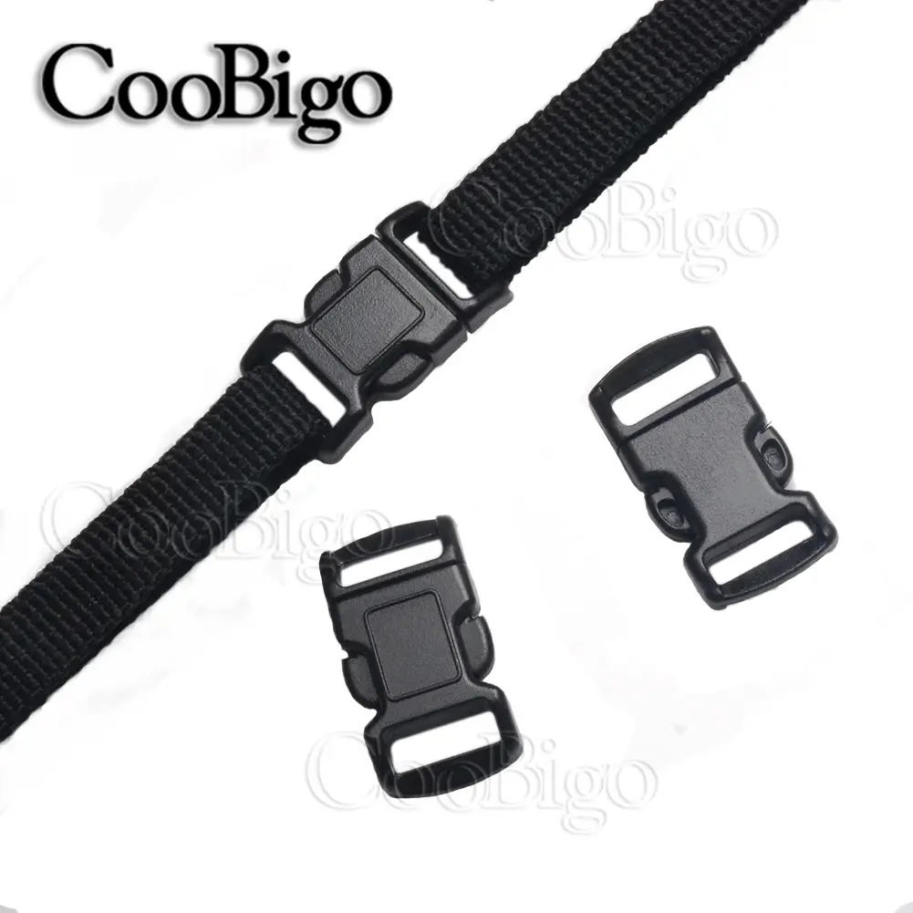 10mm Mini Side Release Buckles for Paracord Bracelet Survival Wristband Outdoor Backpack Strap Webbing Accessories Plastic 12pcs