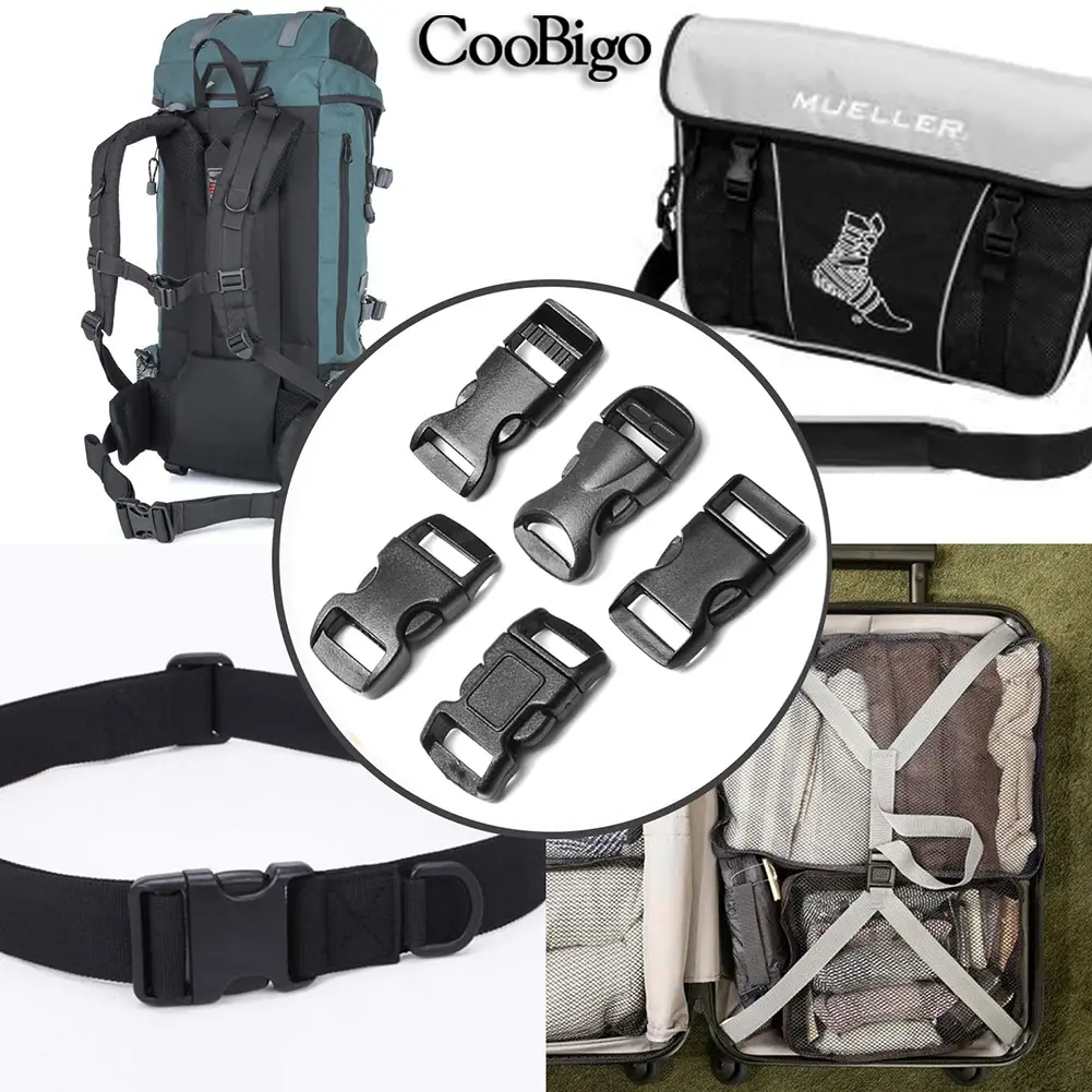 10mm Mini Side Release Buckles for Paracord Bracelet Survival Wristband Outdoor Backpack Strap Webbing Accessories Plastic 12pcs
