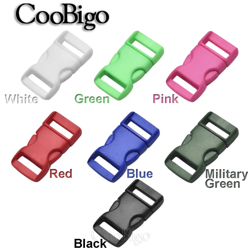 25pcs 12mm Plastic Quick Side Release Buckle Paracord Bracelet Dog Collar Strap Webbing Outdoor Backpack DIY Accessory Colorful