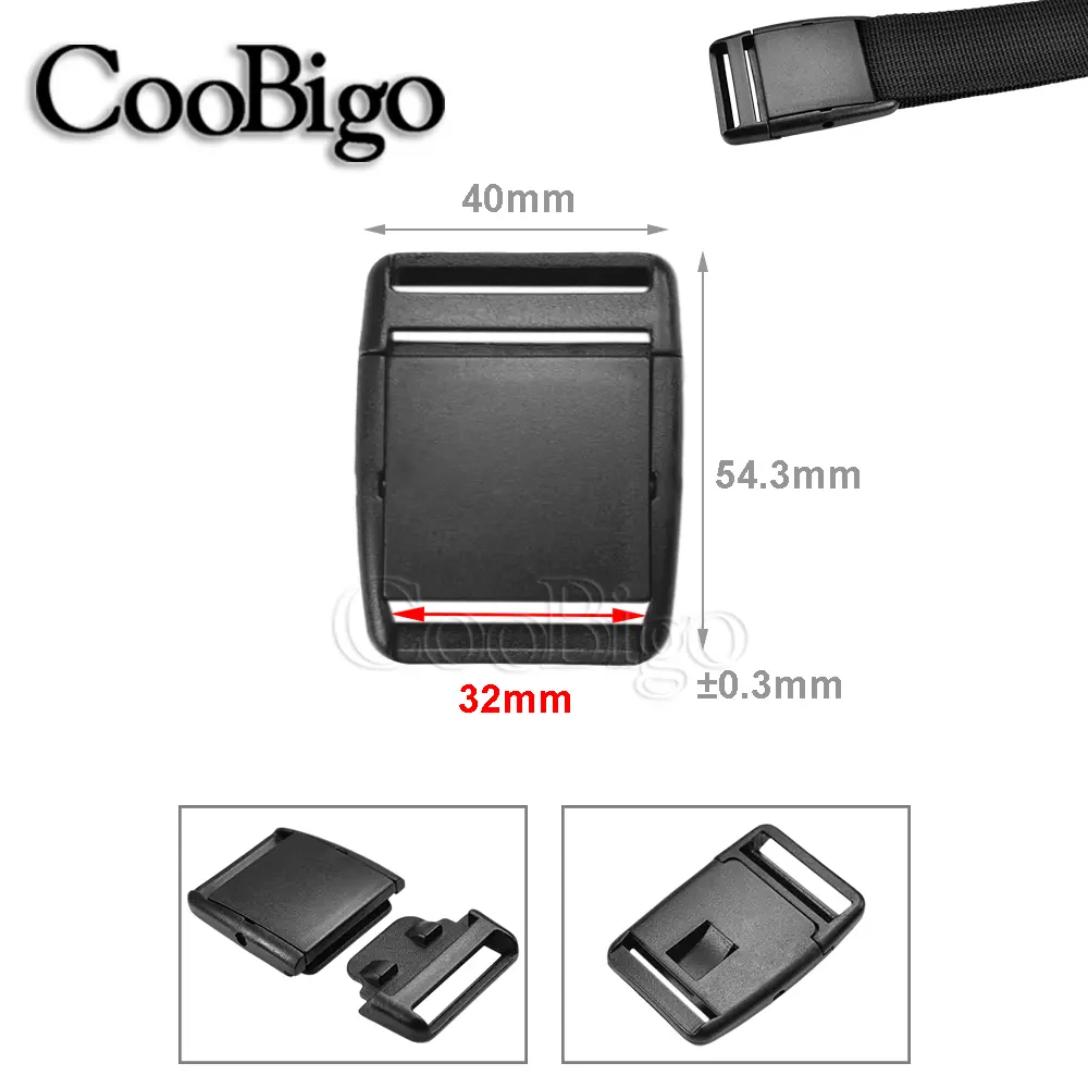 10pcs Center Release Buckles Plastic For Outdoor Backpack Bags Sports Luggage Belt Buckle Accessories 20mm 25mm 30mm 38mm