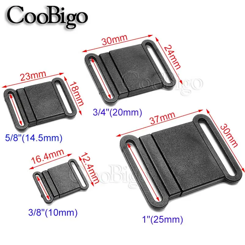 10pcs Plastic Safety Breakaway Buckle Lanyard Paracord Bracelet Buckles for Outdoor Camp Bag Strap Webbing 10mm 15mm 20mm 25mm