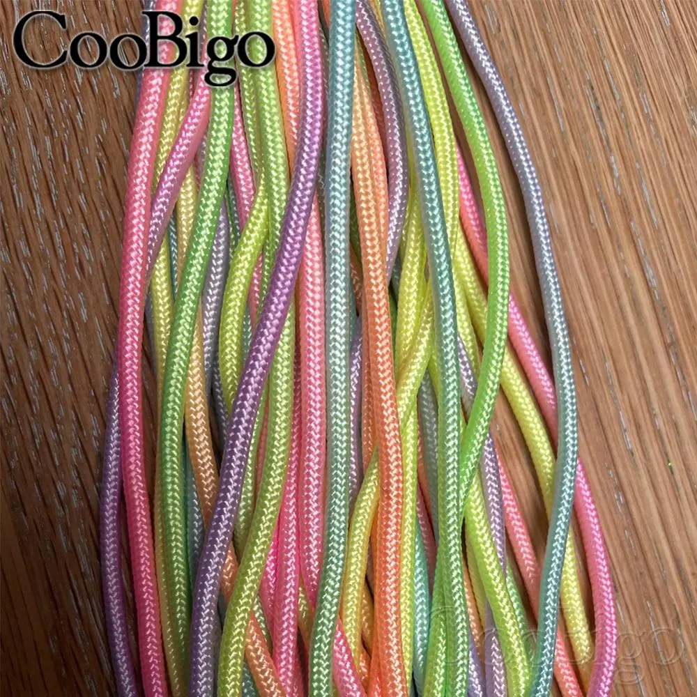 3mm Light Rainbow Paracord Parachute Cord Braided Rope 1 Core DIY Survival Bracelet Keychain Outdoor Camping Tent Lanyard Parts