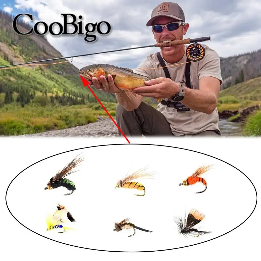 5/40pcs Fly Fishing Lures Hook Brass Bead Head Fast Sinking Nymph Scud Fly Bug Worm Trout Nymphing Artificial Bait Fish Tackle