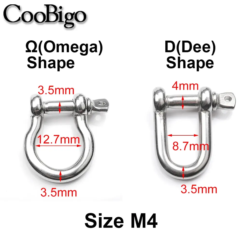 5pcs Paracord Bracelet D Bow Shackle Buckles Parachute Cord Adjustable Clasp Outdoor Travel Kits DIY Hardware Stainless Steel