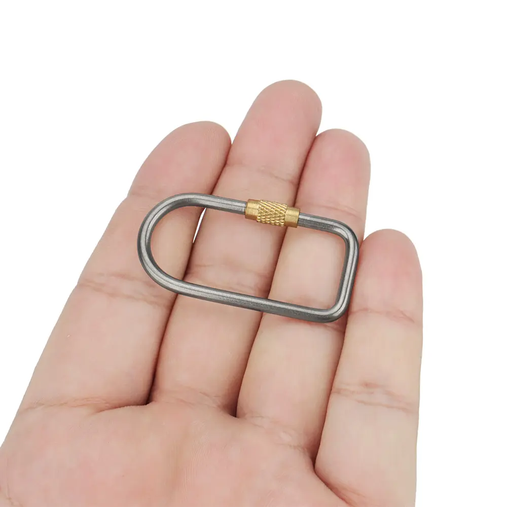 Brass/Titanium Alloy Buckle Keychain Hanging Buckles Portable Lightweight Outdoor Camping Tool
