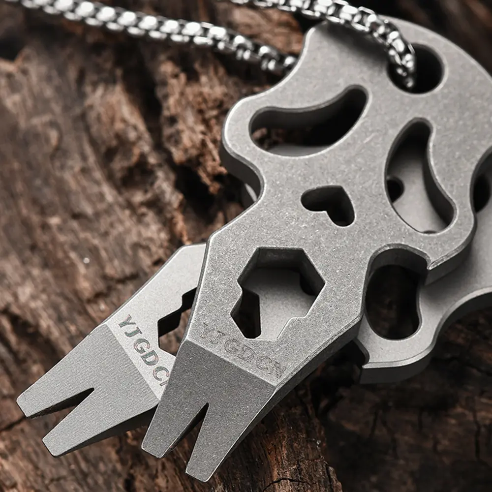 Portable TC4 Titanium Multi-function Bottle Opener Wrench Keychain Pendant Accessories Outdoor EDC Tool