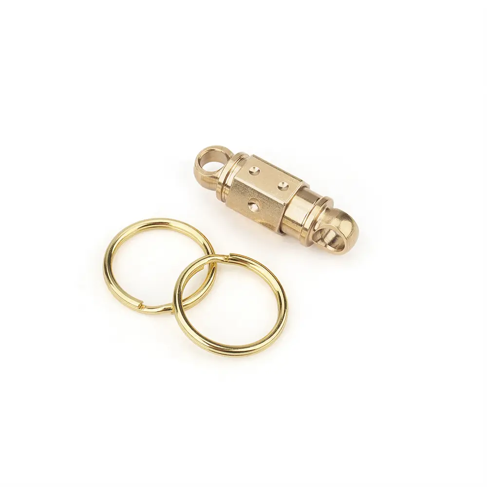 Brass Keychain 360° Rotate Detachable All-way Turning Double Ring Waist Belt Buckle Keyring Connect Accessories Outdoor Tool