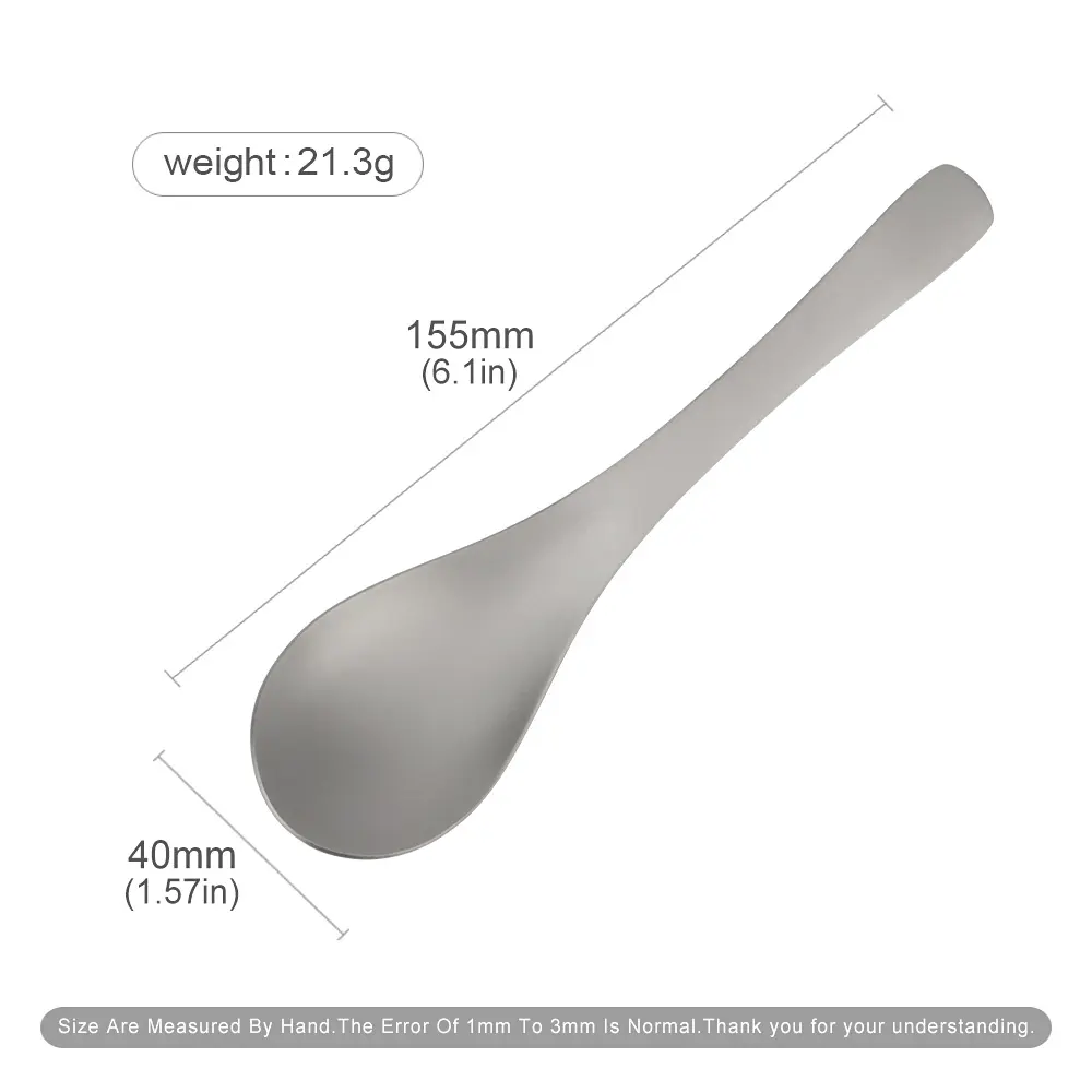 Short Handle Small Titanium Alloy Spoon Picnic Utensil Outdoor Camping Food Scoop