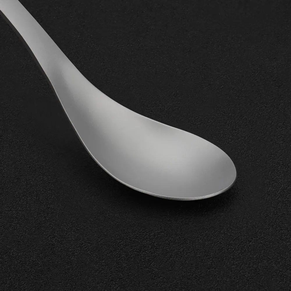 Short Handle Small Titanium Alloy Spoon Picnic Utensil Outdoor Camping Food Scoop