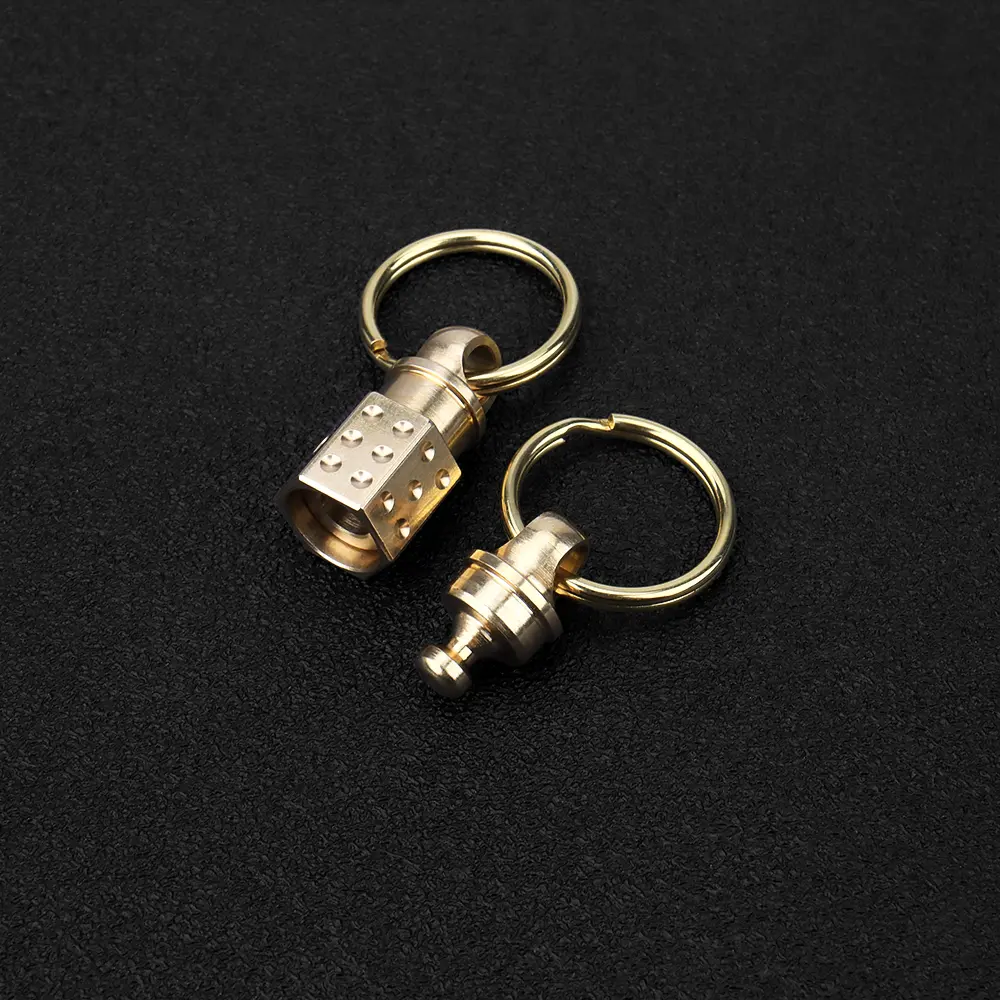 Brass Keychain 360° Rotate Detachable All-way Turning Double Ring Waist Belt Buckle Keyring Connect Accessories Outdoor Tool