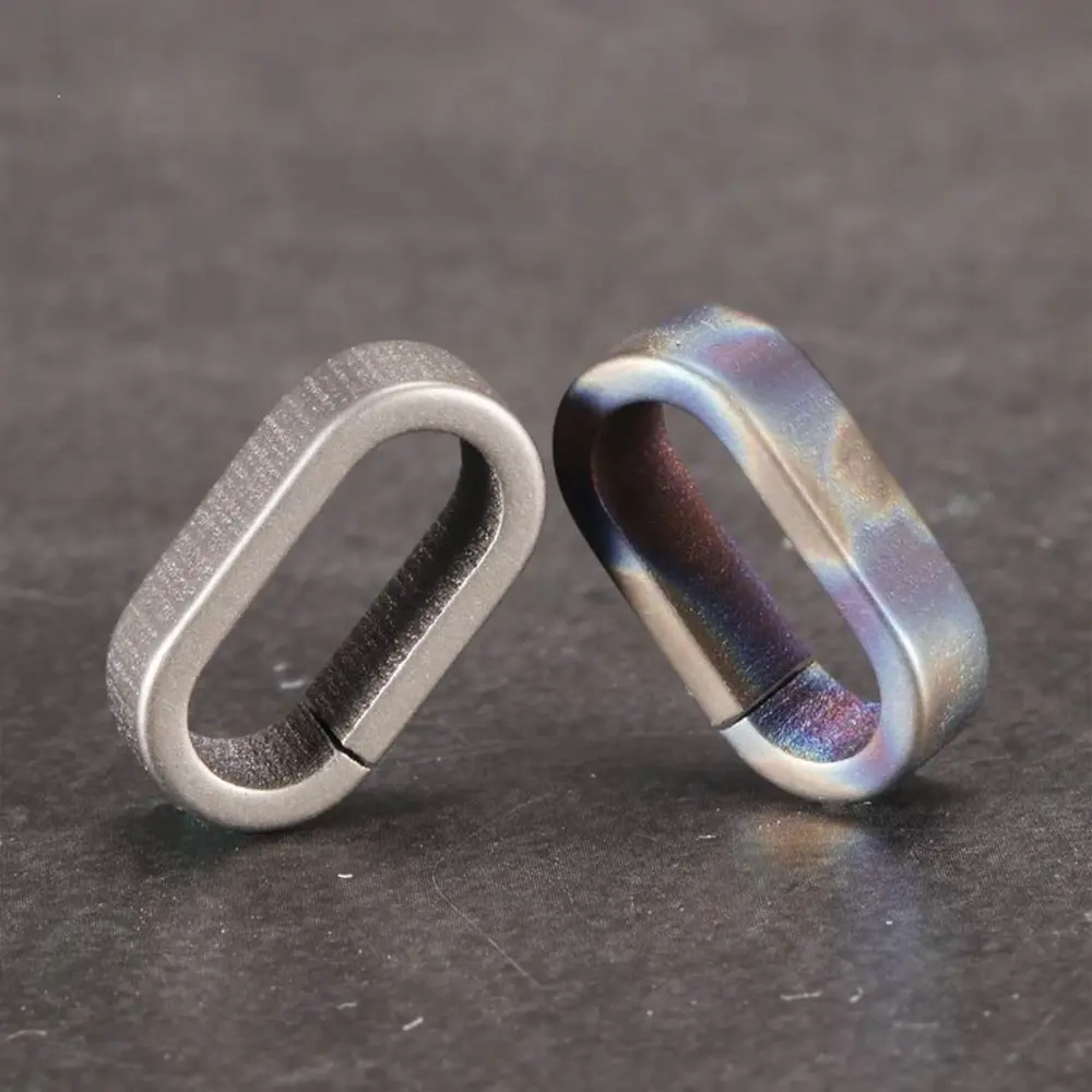 Ultra-light Titanium Alloy Flame Round Keyring Key Side Opening Connection Buckle Belt Clip Waist Buckle Durable Outdoor Tool