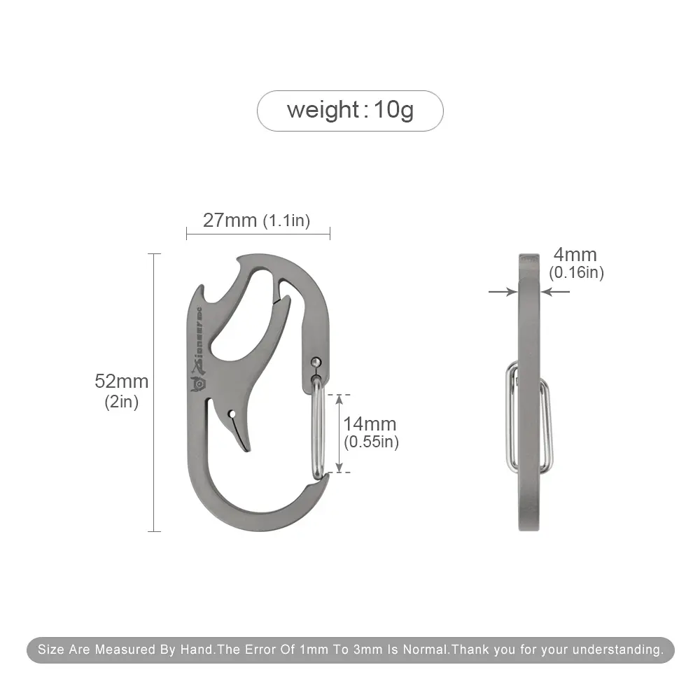 Bird Shape Titanium Alloy Buckle Multi-Tool Bottle Opener Outdoor EDC Keychain Accessories