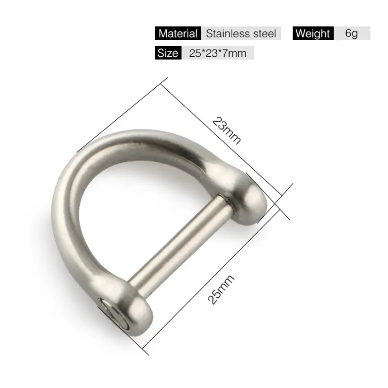 Stainless Steel Hooves Buckle Outdoor Small Tool Keychain D Shape Buckle