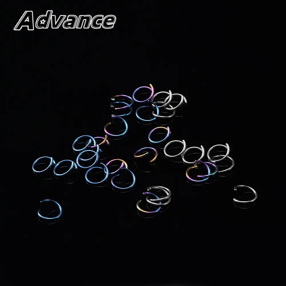 20pcs Open Style Ring Titanium Alloy Keyring Titanium Keychain Outdoor Tool Accessories