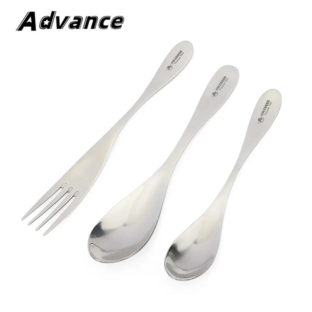 Cake Dessert Spoon Titanium Tableware Utensils Spoon Fork Outdoor Kitchen Travel Camping