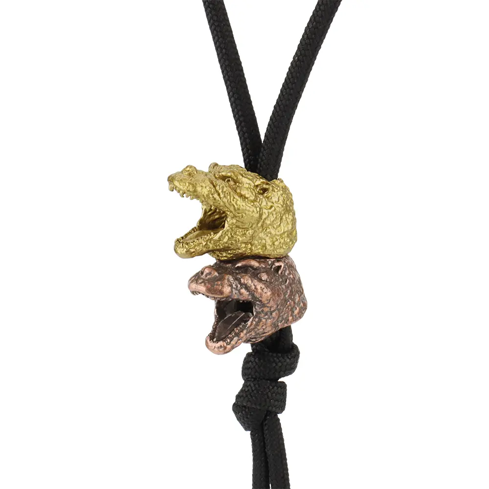 Dinosaur Shape Brass Paracord Beads Accessory Lanyard Knife Bead Keychain Rope Zip Necklace Pendant
