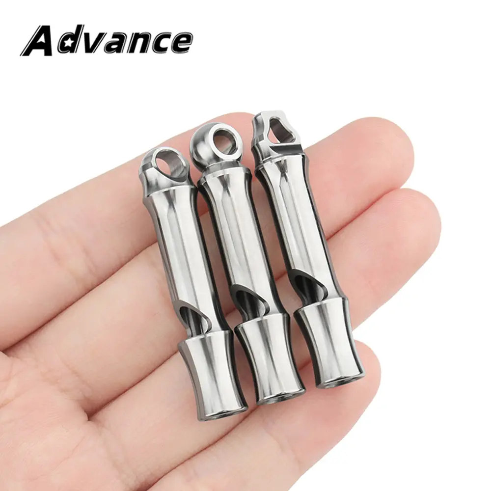 Titanium Alloy Single Tube Portable Hanging Hole Whistle High Frequency High Decibel Whistl Outdoor Camping Tools