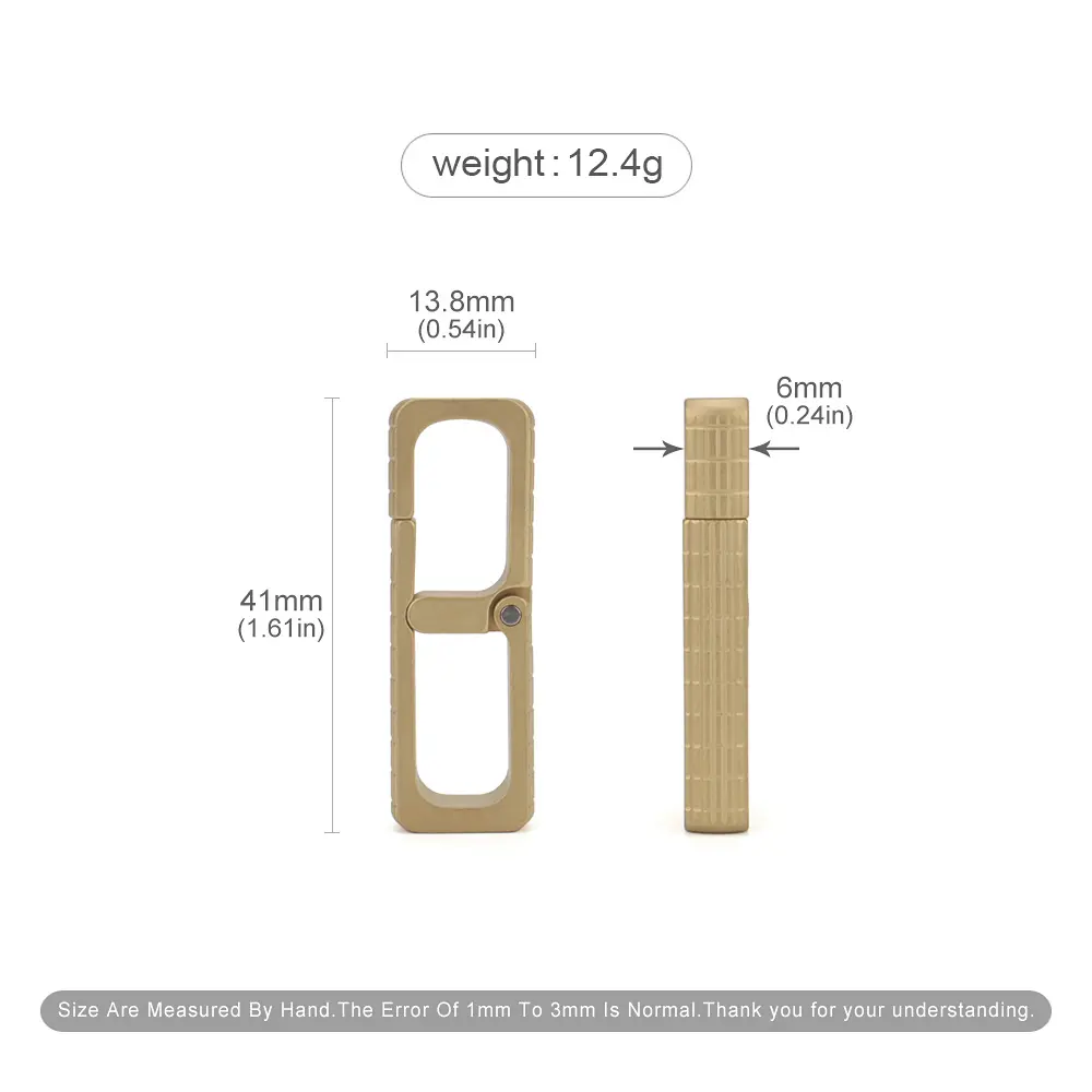 1pc Waist Belt Buckle Brass Outdoor Small Tool EDC Copper Belt Keychain
