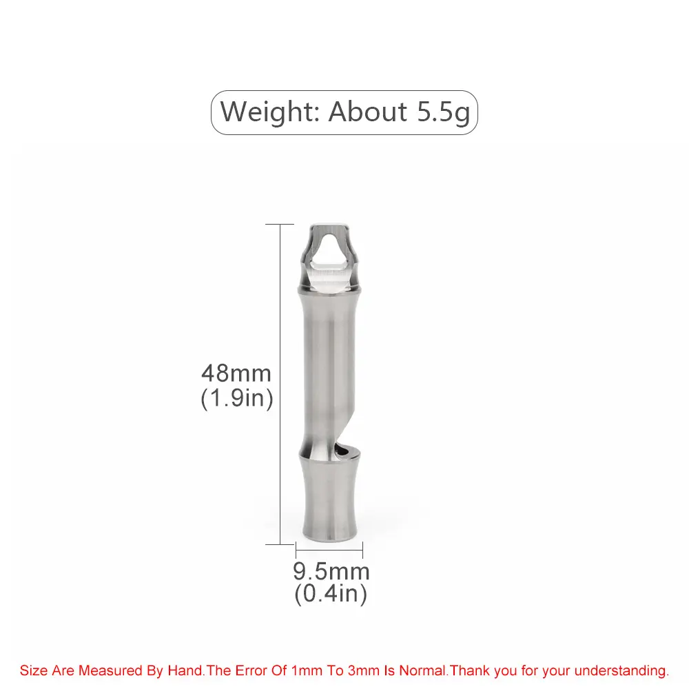 Titanium Alloy Single Tube Portable Hanging Hole Whistle High Frequency High Decibel Whistl Outdoor Camping Tools