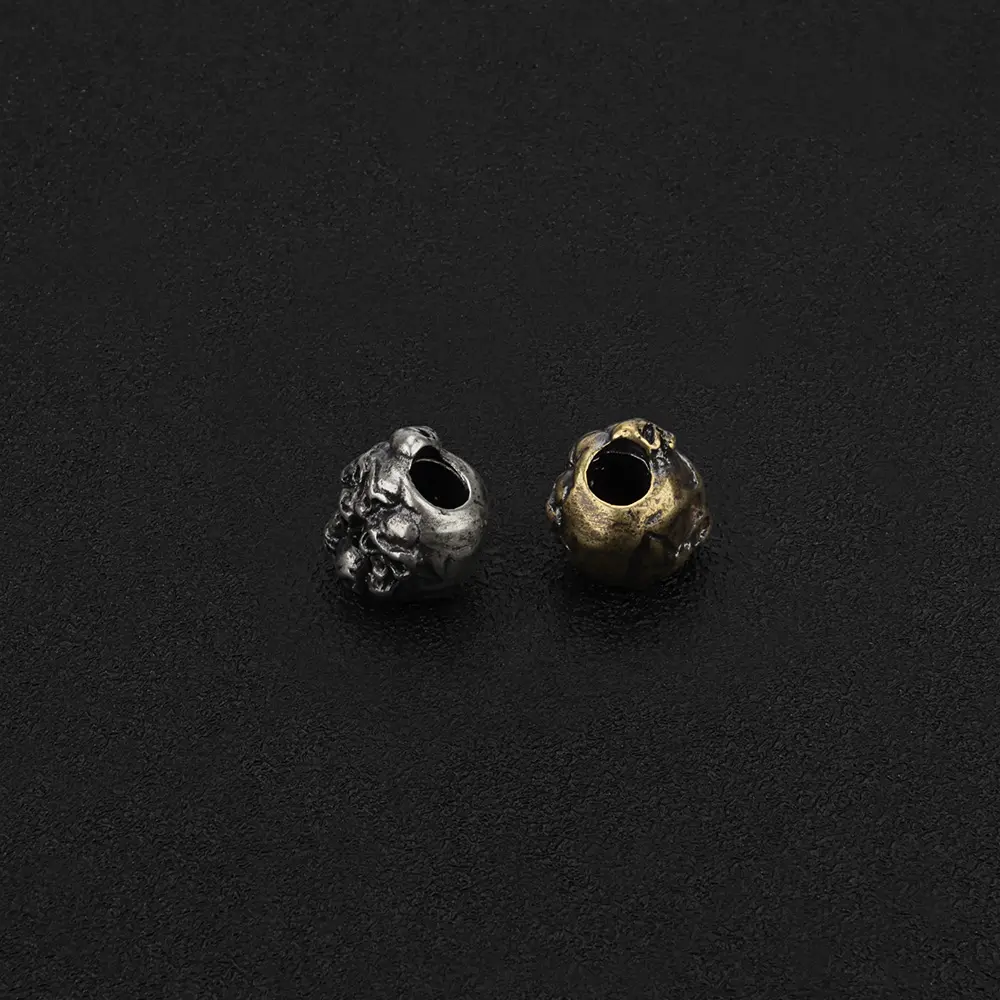Small Mini Skull Brass Bead Paracord Lanyard Pendant Bead DIY Mini Pendant