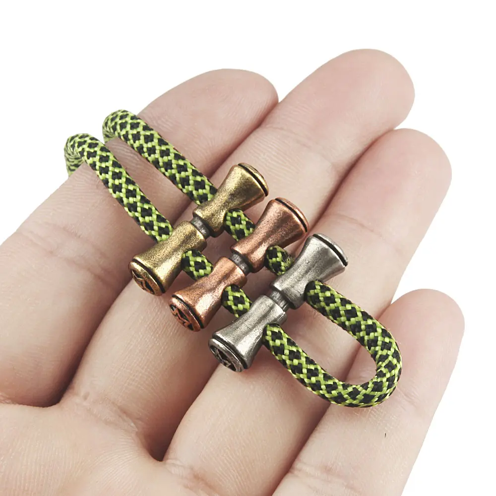 Simple Knife Beads Pendant Brass DIY Bead Umbrella Rope Paracord Tail Buckle Keyring Accessories