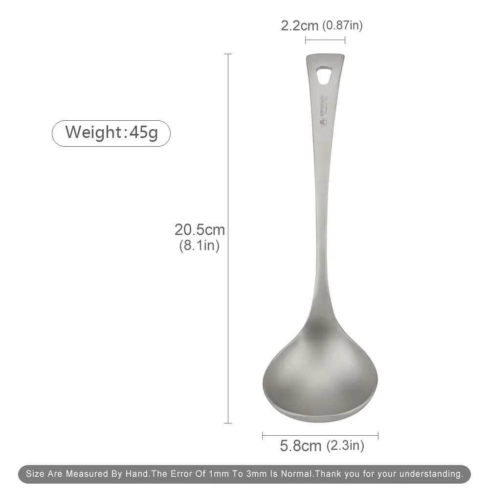 Titanium Matte Spoon Picnic Utensil Outdoor Camping Titanium Alloy Spoon Food Scoop