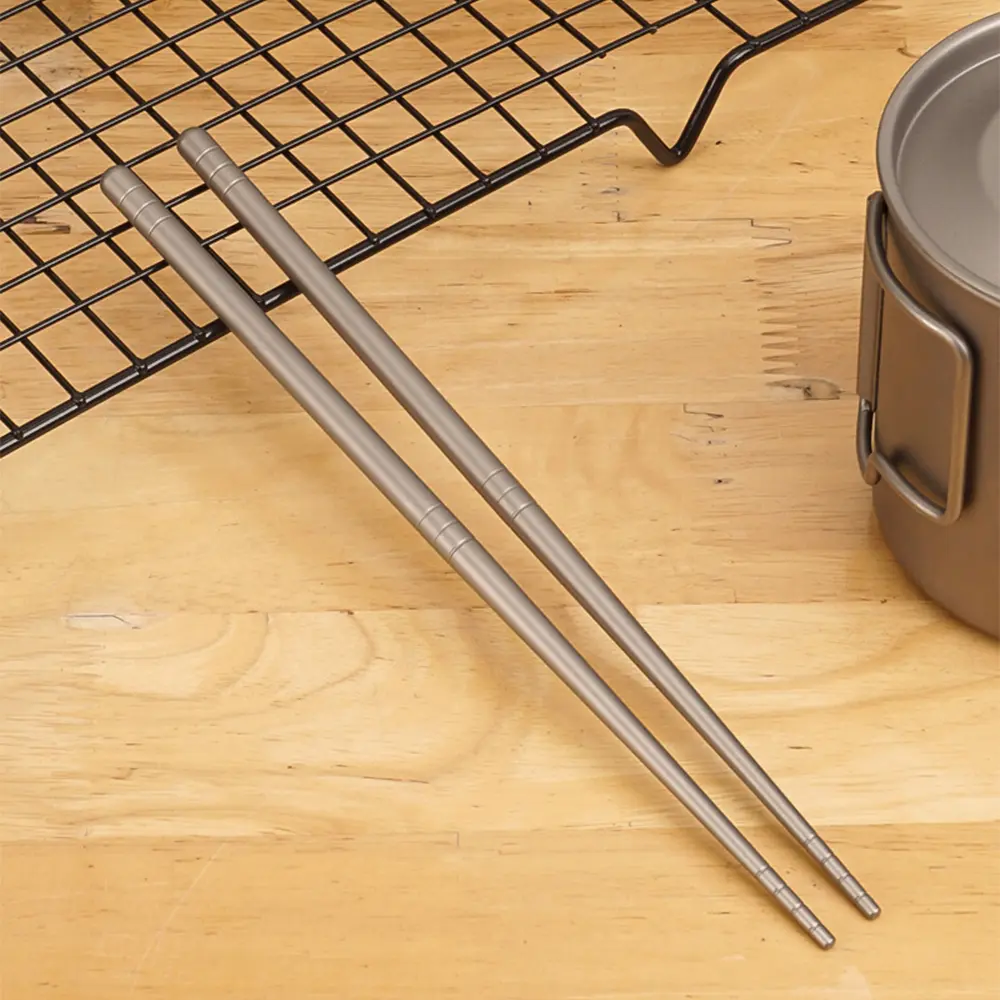 Solid Chopsticks Titanium Household Picnic Outdoor Camping Titanium Alloy Round Chopsticks