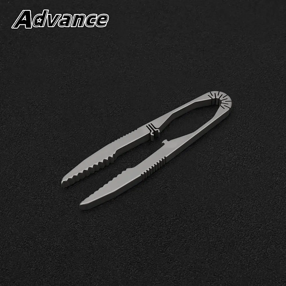 Small Tweezers Titanium Alloy Portable Pocket Outdoor Tool Keychain Accessories EDC